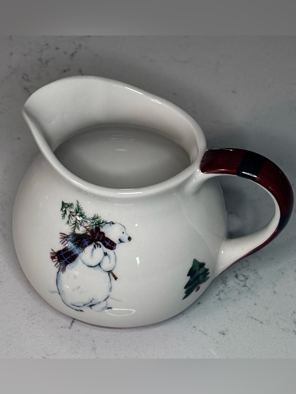 Pfaltzgraff White Holiday Polar Bear  Creamer or Syrup